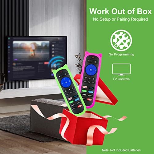 (Pack of 2) RC280 Remote Compatible with All Roku TV Remote wr Covers,for TCL Roku/Onn Roku/Hisense Roku/Element/Sharp/Haier/Hitachi/LG/Sanyo/JVC/Magnavox/RCA/Philips/Westinghouse Roku Series Smart TV
