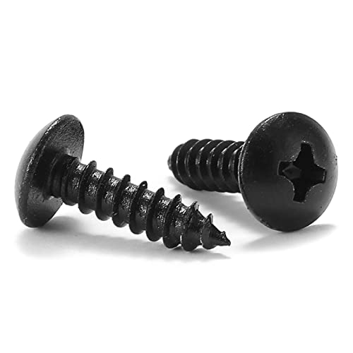 #10 x 1/2" Wood Screw 100Pcs Truss Head Phillips 18-8 (304) Stainless Steel Fast Self Tapping Screws Black Oxide by SG TZH