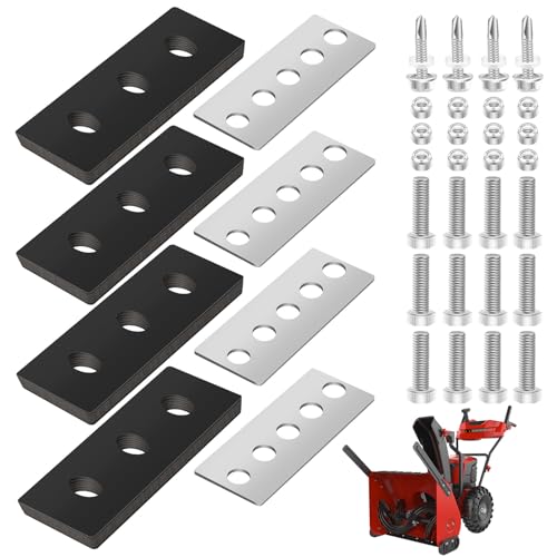 100% 304 Stainless Snow Blower Impeller Modification Kit, 3/8inch 4-Blade Universal - Modifies 2-Stage Machine Including Installation Hardware, Repeated and Use Durable in Various Conditions