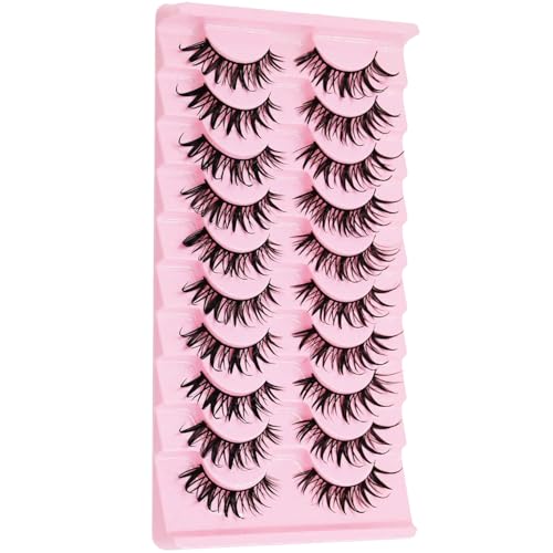 10 Pairs Manga lashes Natural Style Manhwa Eye Makeup 16mm Spiky Eye lashes Extension Cosplay Party Makeup Eyelashes (05)