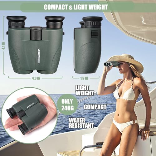 10x25 Binoculars, Compact Binoculars for Adults; high Powered, Smooth Focus, Water Resistant, HD Optical, Excellent Choice for Bird Watching, Concert, Sports & Travel; Lightweight 246g.