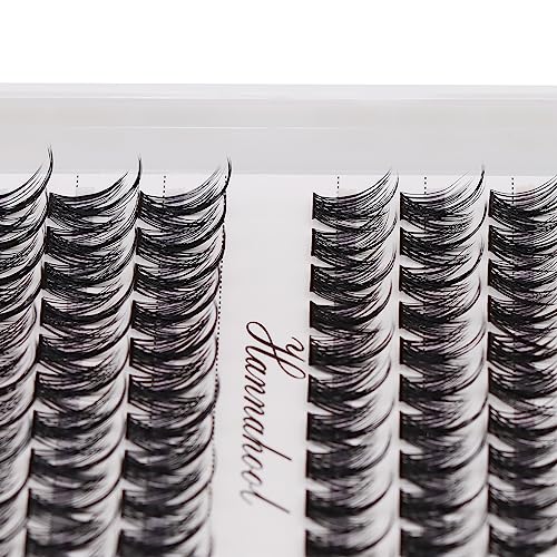 12rows-Large Tray Mixed 8-10-12-14-16mm/Mixed 14-15-16mm/Mixed14mm-16mm/Mixed 18-20mm Wide Stem Individual False Eyelashes Dramatic Black Cluster Eyelashes (MY008-14-16MM MIX)