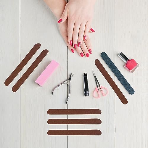 100 Pcs Wooden Nail Files, 7 Inches Emery Board Nail File for Nature Nails, Manicure Tool Set Disposable Nail File for Home Salon Brown