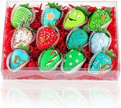 10PCS 10x7x2 inches Clear Strawberry Boxes Cookie Boxes Bakery Boxes Macaron Boxes Gift Boxes Treat Boxes for Party Favors