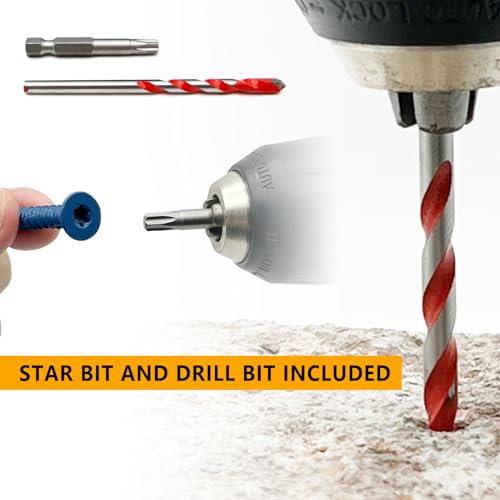 100Pcs 1/4" x1-3/4 Concrete Screws for Anchoring to Masonry