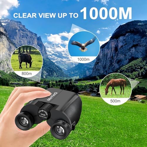 12X25 High Powered Binoculars for Adults, Waterproof Compact Binoculars with Clear Low Light Vision, Small Binoculars for Bird Watching, Hunting, Travel, Hiking, Concerts, Fishing, Outdoor Exploring