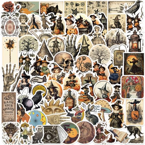 100PCS Vintage Witch Dark Academia Stickers,Victorian Witch Stickers,Witchy Aesthetic Stickers,Halloween Stickers, Witchy, Goth Stickers