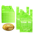 1000PACK Green Thank you bags, T shirt bags, Plastic Bags with Handles, Grocery shopping bag Reusable and Disposable Supermarket Bag 11.5''x6.25''x21'' (Green),Medium
