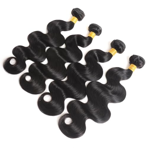 12A Human Hair Bundles 24 26 28 30 Inch Body Wave Bundles Human Hair 100% Unprocessed Brazilian Virgin Hair 4 Bundles Deals Human Hair Quick Weave Bundles Human Hair Extension Natural Black