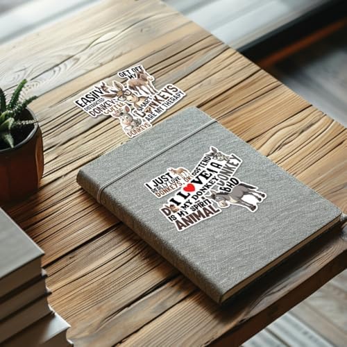 (10pcs) Donkey Stickers Donkey Lover Decals Funny Cute Mule Animal Lover Gifts Multiple Different Design Vinyl Stickers Waterproof UV- Resistant Suitable for Window Wall Water Bottle Laptop Car