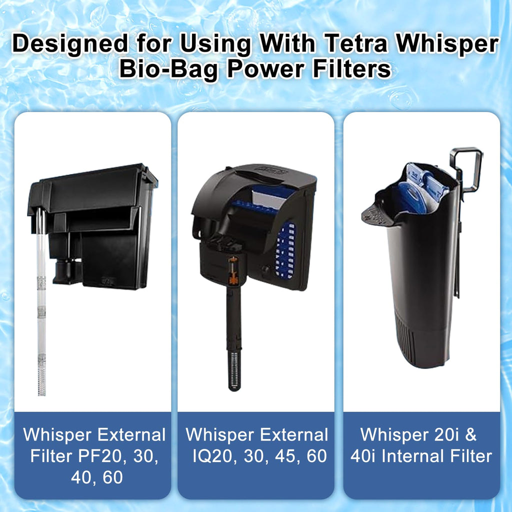 10 Pack Filter Cartridge for Tetra Whisper Bio-Bag Filters, Large Replacement Filter Cartridges for Aquariums Compatible with Tetra Whisper Filters 20i,40i/IQ20,30,45,60/PF20,30,40,60 and ReptoFilter