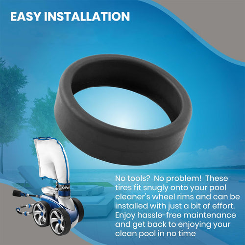 (3-Pack) Calvana Pool Cleaner Tires, 48-232 Replacement Compatible with Zodiac Polaris Black Max, 3900 Sport, 480, and P39 Pool Cleaners, Superior Traction & Durability