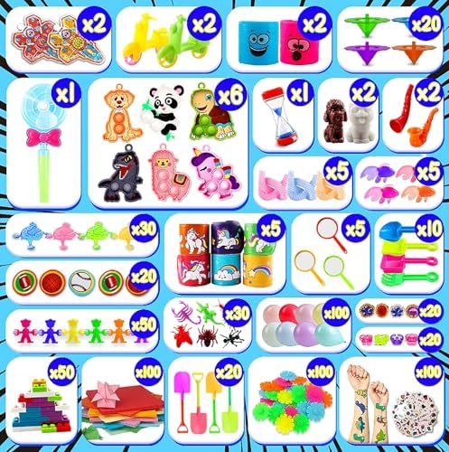 1000 PCS Party Favors for Kids, Fidget Toys Bulk, Goodie Bags Stuffers for Kids, Birthday Gifts, Prize Treasure Box Toys for Classroom, Pinata Stuffers, Carnival Prizes