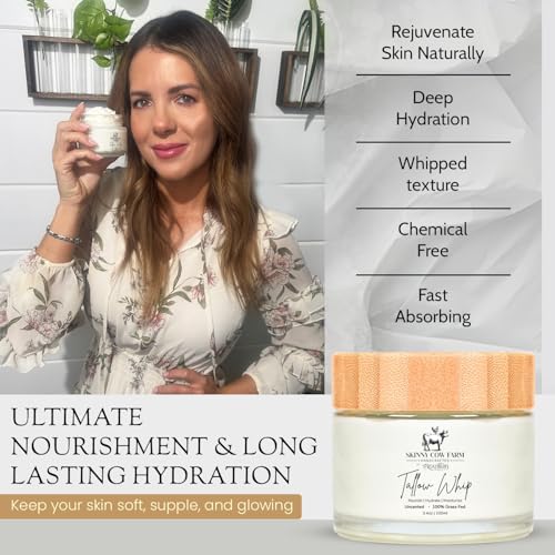 100% Grass-Fed Whipped Tallow Cream (100ml) - Handmade & Unscented Moisturizing Beef Balm for Ultra-Hydration, Safe for All, Men & Women - Beef Tallow For Skin Face and Body - 3.4oz
