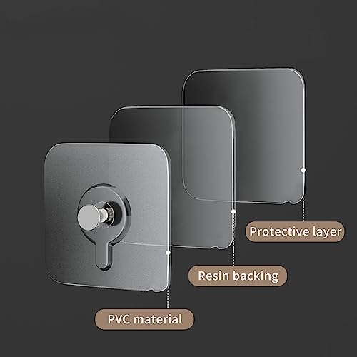 14 Pack Wall Hooks 13 lbs(Max), Wall Hangers Without Nails, Adhesive Wall Hooks, Waterproof and Rustproof to use Inside Kitchen, Bathroom, Home and Office
