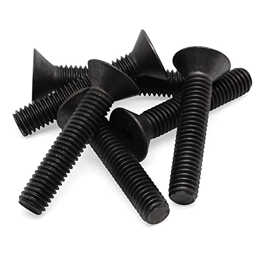 1/4-20 x 2 Flat Head Socket Cap Screws Countersunk Bolts Countersunk Bolts, Alloy Steel Grade 10.9, Fully Threaded, Black Oxide, 30 PCS