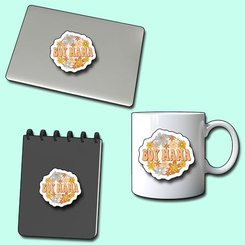 (3Pcs) Boy Mama Sticker, Decal Gift for Mom Mama Grandma Nana Funny Mama Decorate Books Laptop Phone Water Bottles Kindles Stickers Tumbler Sticker Waterproof Vinyl Decorate Sticker 3" Inch