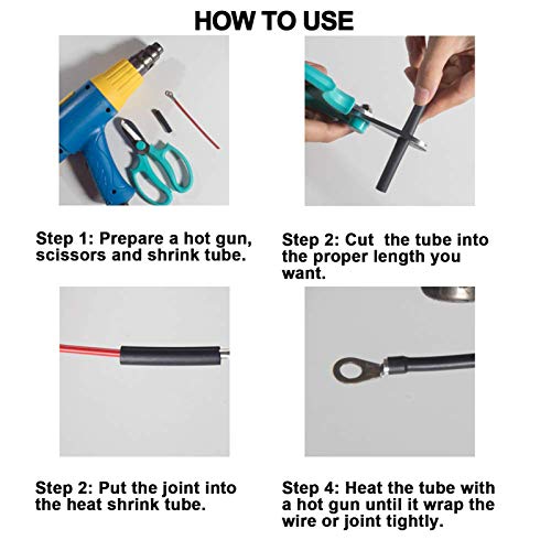 1.5 inch (Diameter) 3:1 Waterproof Heat Shrink Tubing Kit, Large Marine Dual Wall Adhesive Shrinkable Wire Wrap Tube, Insulation Sealing Wear-Resistant Cable Protector by YUKSY (4ft, Black)
