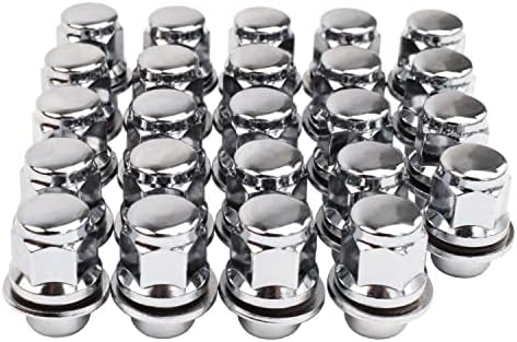 12x1.5 Lug Nuts 20 Pcs Chrome Closed End Mag Style Lug Nuts with Washer 13/16" (21mm) Hex Compatible with Toyota Camry/Corolla/Tacoma Lexus