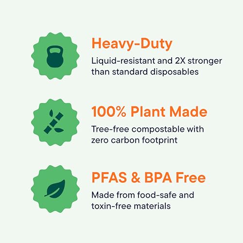 100% Compostable To Go Containers 9x9" 3-Compartment Clamshell Take Out Food Container with Hinged Lid - Disposable Togo Plates - Eco-Friendly Takeout Box Made of Sugar Cane Bagasse [50-Pack]