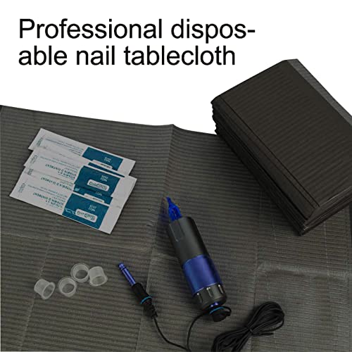 125PCS Disposable Nail Art Table Towels Mat 13" X 17" Waterproof 3 Ply Nail Art Mat Paper Sheet Clean Pads Tattooing Table Mat Nail Table Cover Tattoo Supplies (Black)