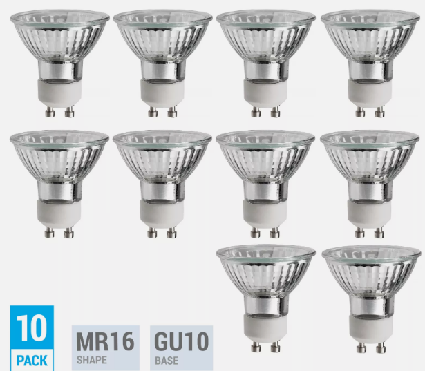 10 Pack 35MR16 Bulbs 35 Watt 35W Flood 36 Degrees MR16 Twist And Lock GU10 Base