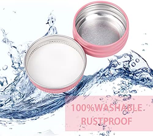 0.5 oz Screw Top Aluminum Tin Jar with Screw Lid and Blank Labels (Pink - Pack of 32)
