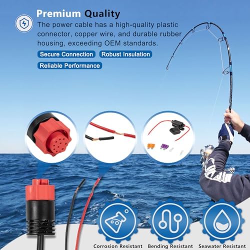 000-14041-001 HDS/Elite/Hook Power Cable Replacement, 3 Foot, 2-Wire Power Only Fits for Lowrance HDS, Elite FS, Elite Ti2, Hook, Mark