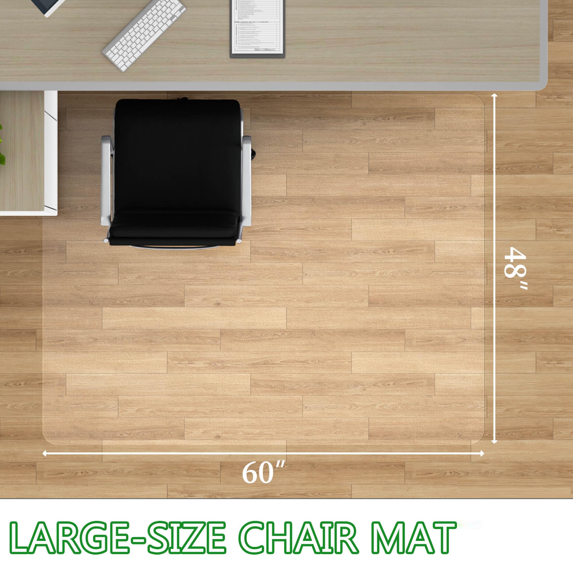 100pointONE Large Chair Mat for Hardwood Floor - 48" x 60" Clear Desk Chair Floor Protector Mat, Easy Glide Office Chair Mat for Home & Office