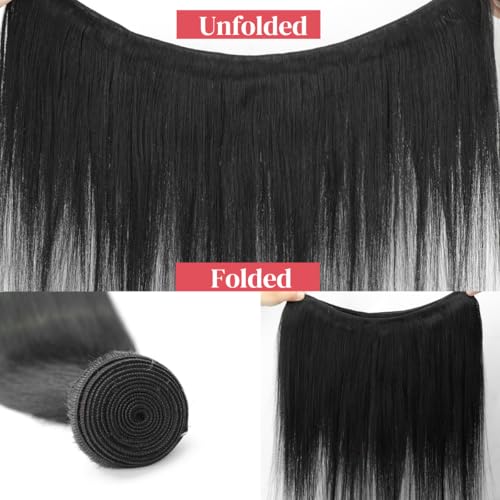 1 Bundle Human Hair Straight 20 Inch 14A 100% Unprocessed Brazilian Virgin Human Hair Bundles Weave Bundles Human Hair Natural Black