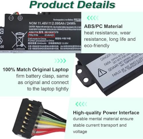 01AV421 T480 T480 T580 Internal Battery Replacement for Lenovo ThinkPad T470 T480 T580 A475 A485 TP25 Series Notebook, for Lenovo Laptop Thinkpad Battery 01AV419 01AV489 01AV420 SB10K97577 SB10K97578