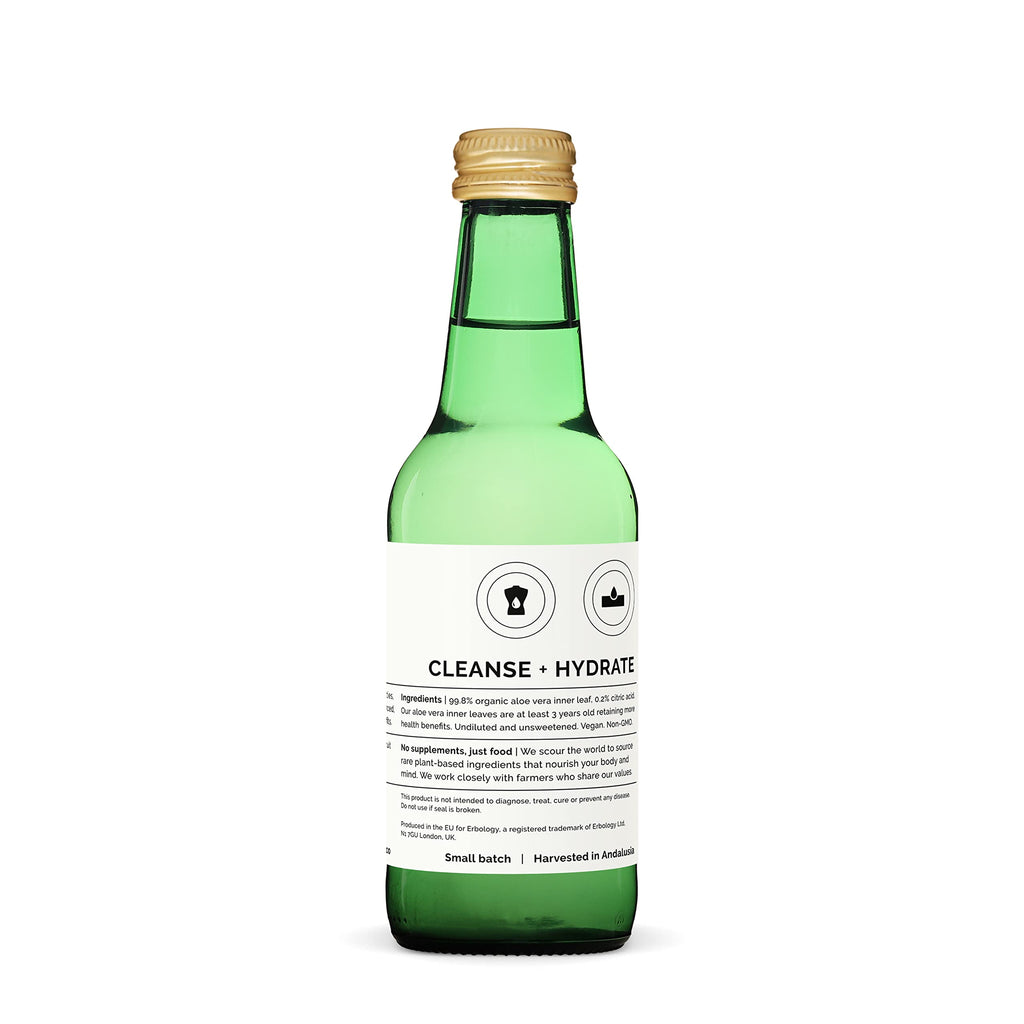 100% Organic Aloe Vera Juice 8.5 fl oz - Supports Immunity & Gut Health - Straight from Farm in Spain - Undiluted - No Added Sugar or Artificial Preservatives - Non-GMO - Recyclable Glass Bottle
