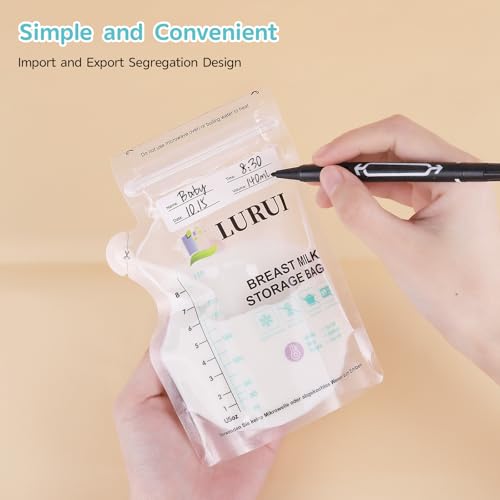 120 Pcs BPA-Free Breastmilk Storage Bags, 8Oz, Milk Storage Bags Breastmilk with Pour Spout,Temp-Sensing Color Change, Milk Bag with Self Standing for Breastfeeding (120 Count)
