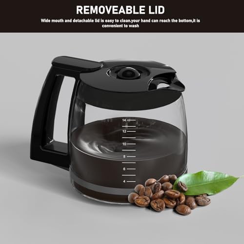 14-Cups Coffee Pot Replacement Carafe Compatible with Cuisinart Coffee Maker DCC-2200RC, DCC-2200, DCC-3200, DCC-3200P1, DCC-3200FR, DCC-3200CPAMZ, DCC-2600, DCC-2800,DCC-1800FR, CBC-7400, CBC-7000PC