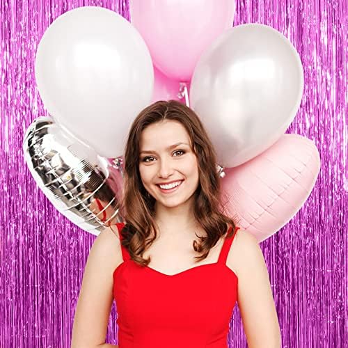 10 Pack Foil Curtain Backdrop Metallic Tinsel Foil Fringe Curtains Photo Booth Props for Birthday Wedding Engagement Baby Shower Bachelorette Christmas Holiday Celebration Party Decorations