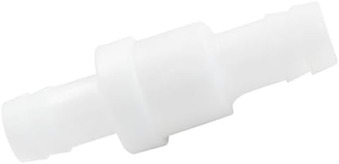 1/2" One Way Inline Check Valve 2 Pcs, Non Return Ozone Resistance PVDF Plastic One-Way Fuel Oil Water Gas Pump Air Check Valve