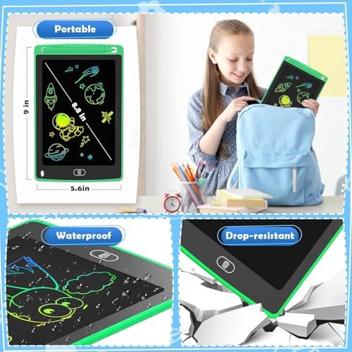 12 Pack LCD Writing Tablet for Kids, 8.5 Inch Colorful Doodle Board Drawing Tablet, Erasable Doodle Pad for Toddlers, Educational Learning Toys Birthday Gifts for Boys Girls Age 3 4 5 6 7 8
