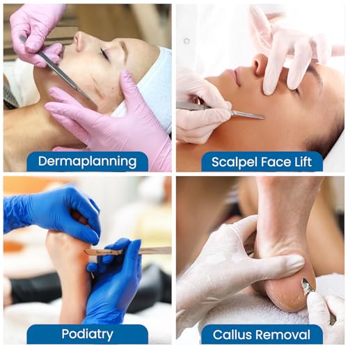 100 pcs #10R Dermaplaning Surgical Scalpel Blades 0.7 mm Extra Wide Sterile Blades Carbon Steel - Individually Wrapped Pack of 100 Blades (#10R Blades (100 Qty))