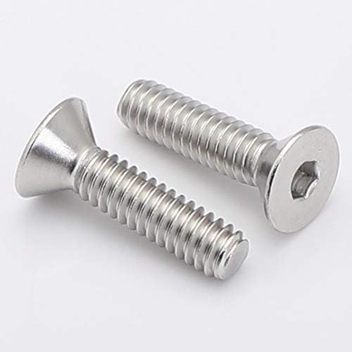 1/4-20 x 2" Flat Head Socket Cap Screws, Allen Socket Drive, Stainless Steel 18-8 (304), Full Thread, Bright Finish, 25 PCS