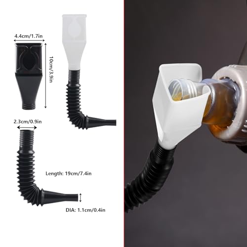 10 Pcs Automotive Funnels Set, Plastic Long Neck Oil Funnels, Snap Funnel,Flexible Right Angle Funnels，Wide Mouth Fuel Funnels,Plastic Funnel for Filling coolant/Gasoline/Water/Engine Oil