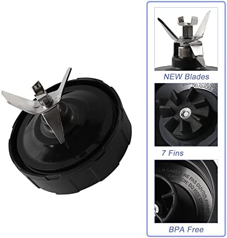 1-pack Extractor Blade Assembly 7 Fins Ninja Blender Blade Ninja Blender Replacement Parts Compatible with Ninja Blenders Auto iQ BL480 BL482 BL642 BL682 NN102