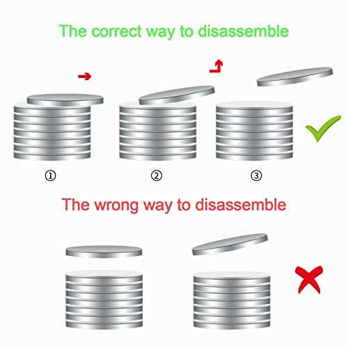 12 Pack Strong Neodymium Magnets Disc Heavy Duty,Round Rare Earth Magnets with Double-Sided Adhesive,Thin Magnets Fridge, Small Magnets for Whiteboard,DIY, Cabinet, Scientific, Craft-25mmx2mm