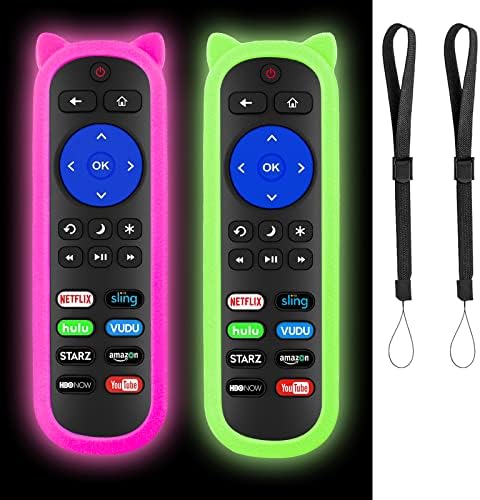 (Pack of 2) RC280 Remote Compatible with All Roku TV Remote wr Covers,for TCL Roku/Onn Roku/Hisense Roku/Element/Sharp/Haier/Hitachi/LG/Sanyo/JVC/Magnavox/RCA/Philips/Westinghouse Roku Series Smart TV