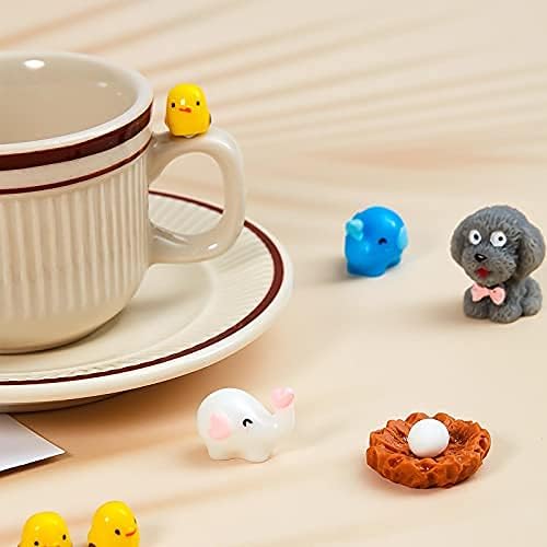 100 Pcs Mini Resin Animals Tiny Miniature Animals Small Duck Figures Tiny Resin Trinkets Marine Aquarium Ornaments Dollhouse Decorations for DIY Tank Potted Garden Landscape Accessory