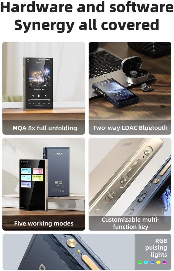 FiiO M21 Android 13 Hi-Res Music Player, Snapdragon 680, Blue-Black