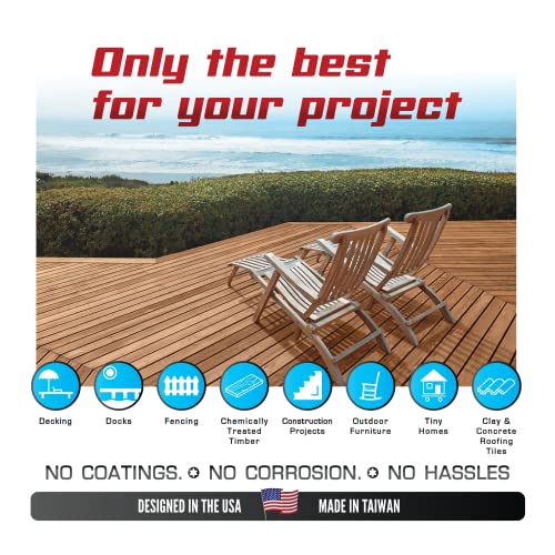 #10 x 3 Inch Stainless Steel Deck Screws 350 Pieces | T25 Star Torx Drive Flat Head | 304 Grade Stainless Steel Wood Screws High Corrosion Resistance by Allen's Trading Co. Eagle Claw Fasteners