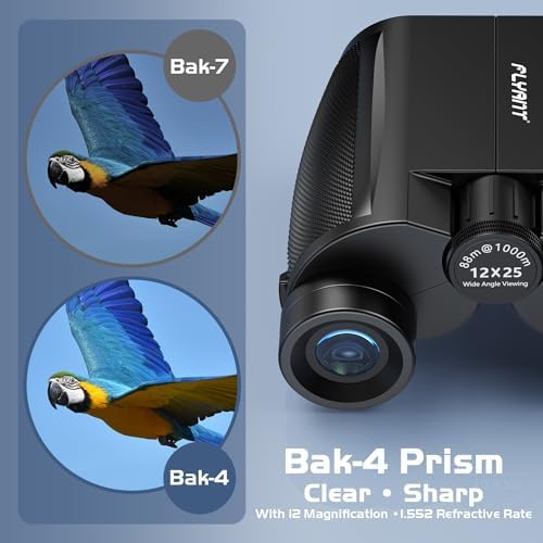 12X25 High Powered Binoculars for Adults, Waterproof Compact Binoculars with Clear Low Light Vision, Small Binoculars for Bird Watching, Hunting, Travel, Concerts