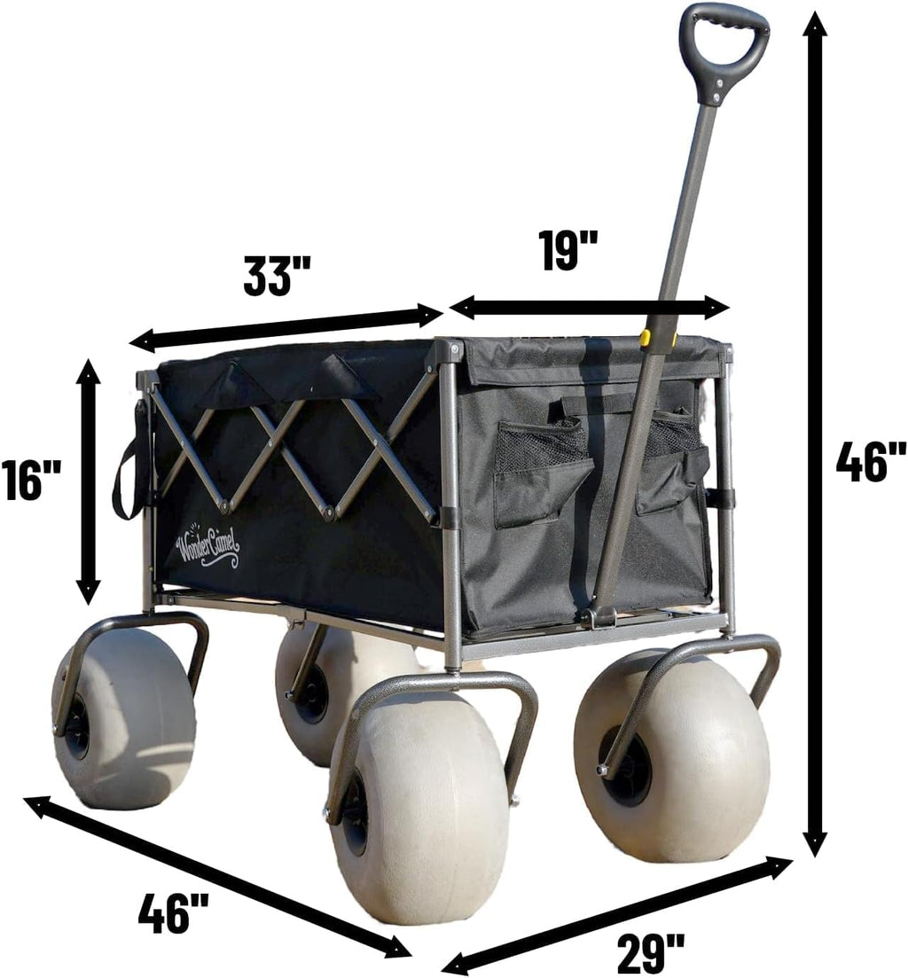 Beach Wagon with 13" Balloon Wheels, Collapsible, All-Terrain, 185L