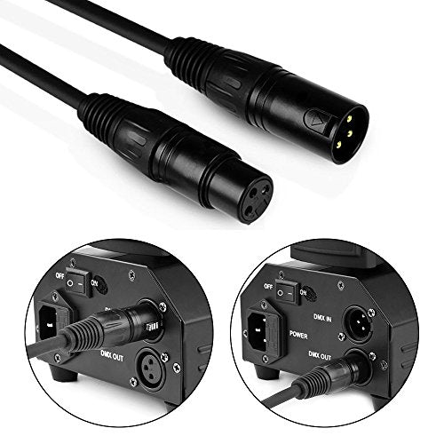 10 ft Flexible DMX Cable, Gold-Plated 3 Pin Signal XLR Male to Female DMX Cable Wire, Best for DJ Stage Lighting Moving Head Lights Par Light (4 Pack)
