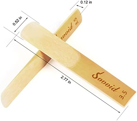 10 Pack Bb Clarinet Reeds with Plastic Box, Strength 3.5 Reeds for Clarinet, Thinner Reed Tip & Unfiled Cut for Easy of Play, Traditional Reeds for Clarinet Beginner and Player